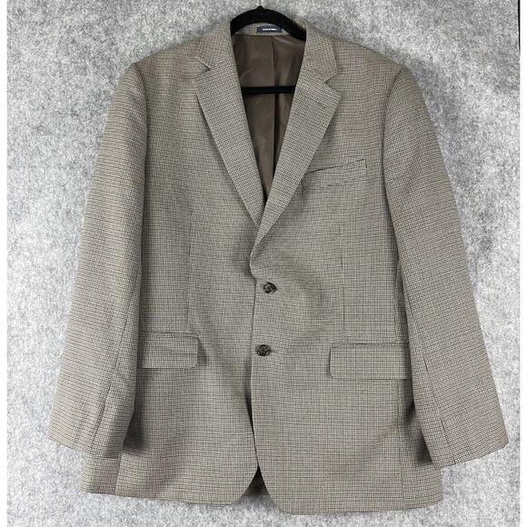 Stafford Year Round Blazer Sport Coat Mens 42R Herringbone Classic Fit Travel - Picture 1 of 16